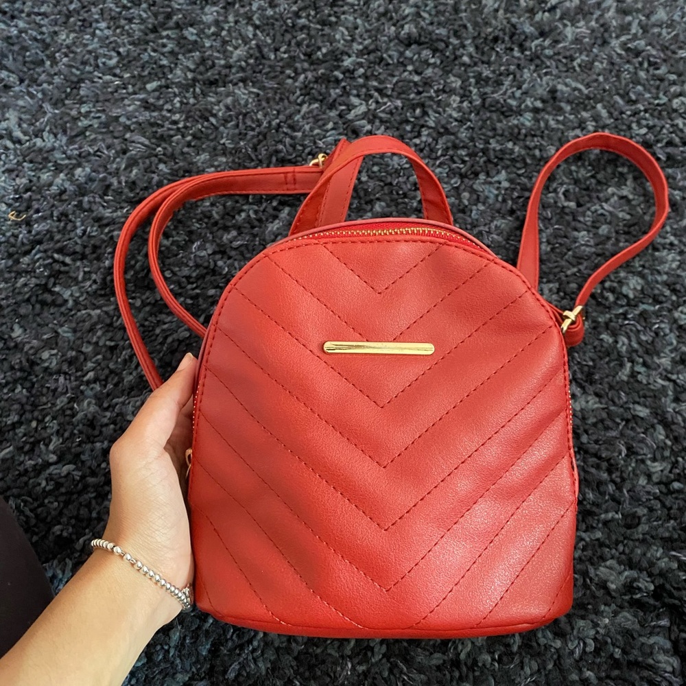 Red mini backpack